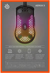 SteelSeries Mouse Aerox 3 Wired - Super Light Gaming Mouse - 8,500 CPI TrueMove Core Optical Sensor - Ultra-lightweight Water Resistant Design - Universal USB-C connectivity (62599)