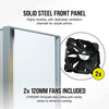 Corsair PC Case 4000D Tempered Glass Mid-Tower ATX Case (Solid Steel Front Panel, Tempered Glass Side Panel, RapidRoute Cable Management System, Spacious Interior, Two Included 120 mm Fans) White