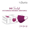 DURIO 545 Trendish 4 Ply Surgical Face Mask (ADULT) - Dark Purple - 40pcs