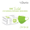 DURIO 545 Trendish 4 Ply Surgical Face Mask (ADULT) - Neon Green - 40pcs